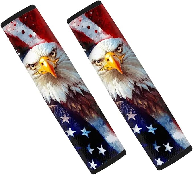 American Flag Seat Belt Cover Seatbelt Shoulder Pad 4th of July Decorations Universal Car Seat Belt Pads Cover Soft Car Seat Belt Pad Cushion Shoulder Pads for Adults Kids