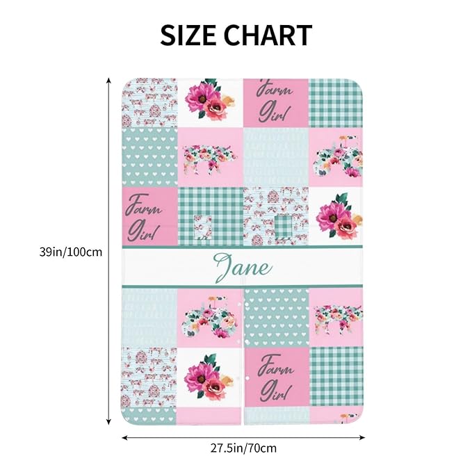 Personalized Baby Car Seat Canopy for Babies with Name, Custom Car Seat Covers for Girls, Floral Farm Nursing Breastfeeding Stroller Cover Infant Carseat Canopies for Newborn