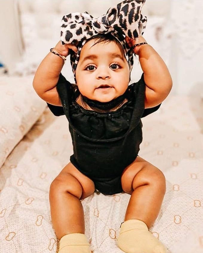 KIDOCHEESE Oversized Nylon Baby Head Wraps - Large Bows Hair Accessories for Newborn, Infant, and Toddler Girls