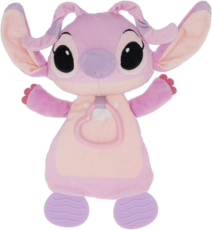 Kids Preferred Disney Baby Lilo and Stitch Angel Teether Plush Toy Crinkle Cloth for Newborn Baby Boys and Girls 10 inches