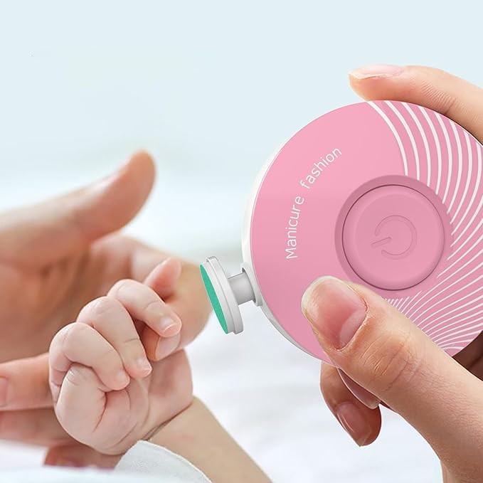 Baby Nail Trimmer Electric Baby Nail File, Baby Nail Clippers, 6 Grinding Heads, Safe Easy Quiet Baby Nail Grooming Care Kit for Newborn Infant Toddler Kids Adult Toes Fingernails (BabyPink)