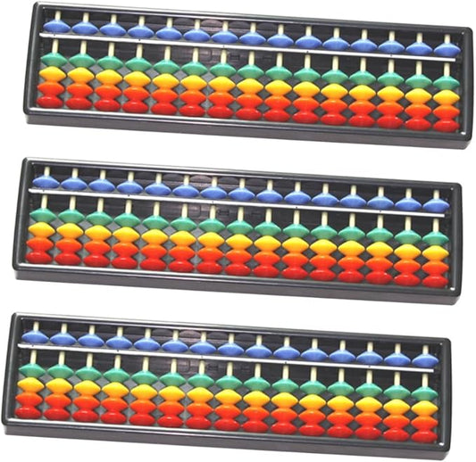 3pcs Colorful Plastic Abacus with 15 Rows, 5 Beads for ’s Mental Arithmetic, Lightweight Educational Portable Math Learning Tool, 3 Pieces per Pack