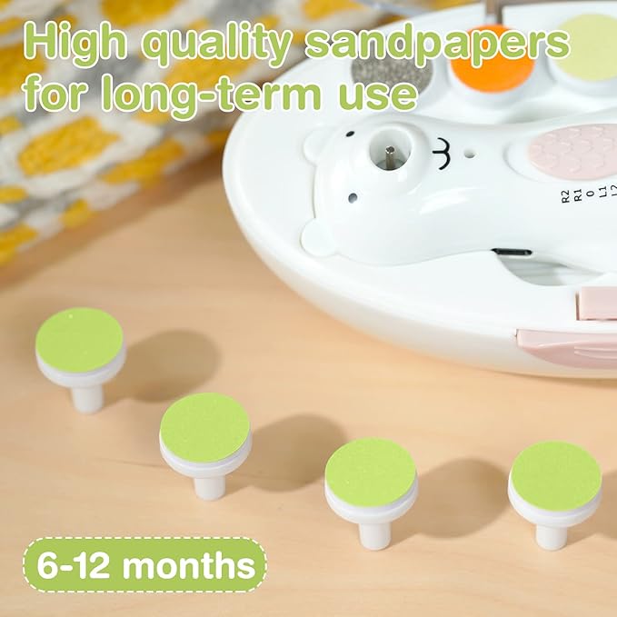 haakaa Electric Nail Trimmer Replacement Pads Baby Nail Trimmer Heads Compatible with All haakaa Nail Trimmers, Suitable for 6-12months, Green