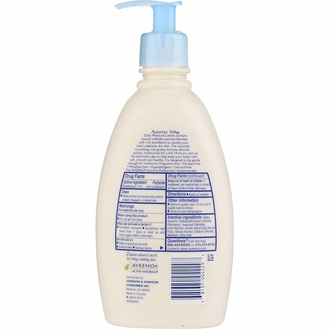 AVEENO Baby Daily Moisture Lotion Fragrance Free 12 oz (Pack of 10)