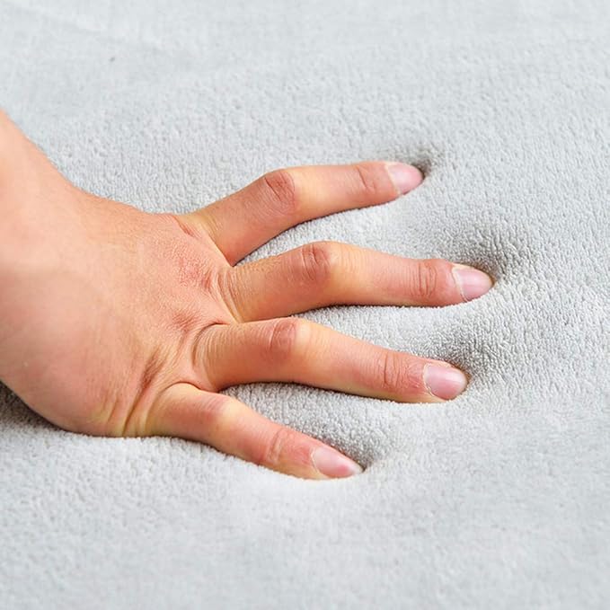 Loartee Nursery Rug Coral Velvet Crawling Rugs Mat Area Rugs Play Crawling Mat(6'7"x9'10", Gray) for Toddler Children Play Mat Yoga Mat Exercise Pads Carpet