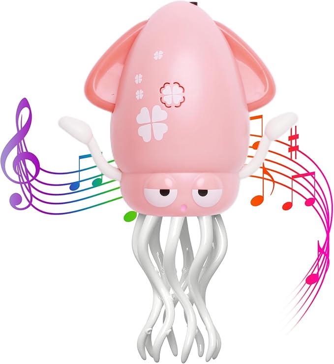 Dyale Dancing Squid Toy, Dancing Music Squid Baby Toys for Ages 3 and Up for Kids,Pink