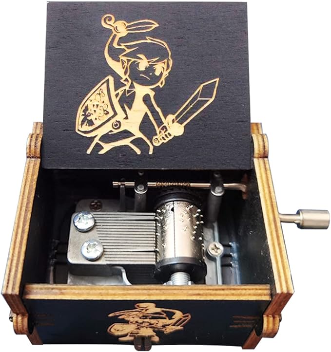 Bolunlun Zeldaa music box, wooden hand crank music box, wooden toys for anime fans, gifts for boyfriends and kids, Valentine's Day, birthday, Halloween and Christmas. (Zeldaa song)