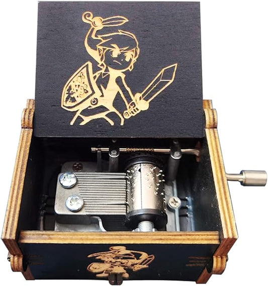 Bolunlun Zeldaa music box, wooden hand crank music box, wooden toys for anime fans, gifts for boyfriends and kids, Valentine's Day, birthday, Halloween and Christmas. (Zeldaa song)