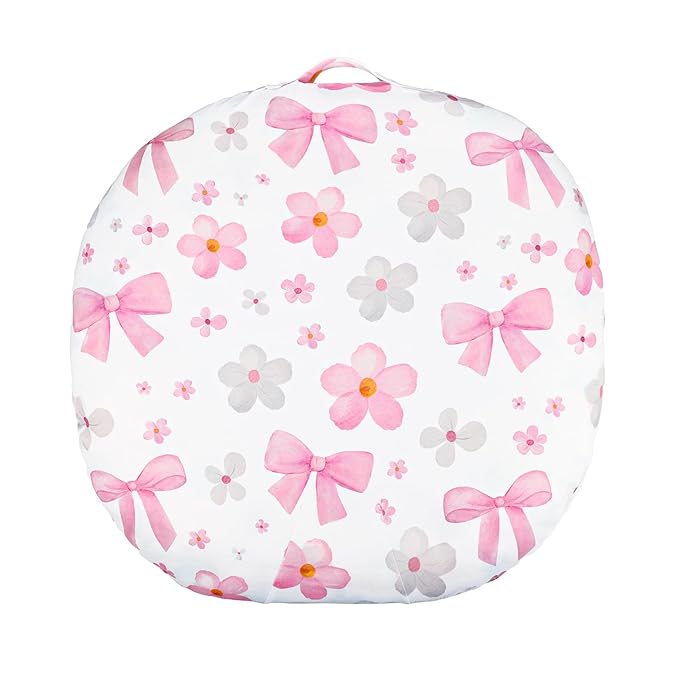 Hooyax Newborn Lounger Cover - Soft Baby Lounger Cover with Bow Prints, Breathable Infant Lounger Cover for Newborn Boys Girls, Washable Lounger Protector (Bow)