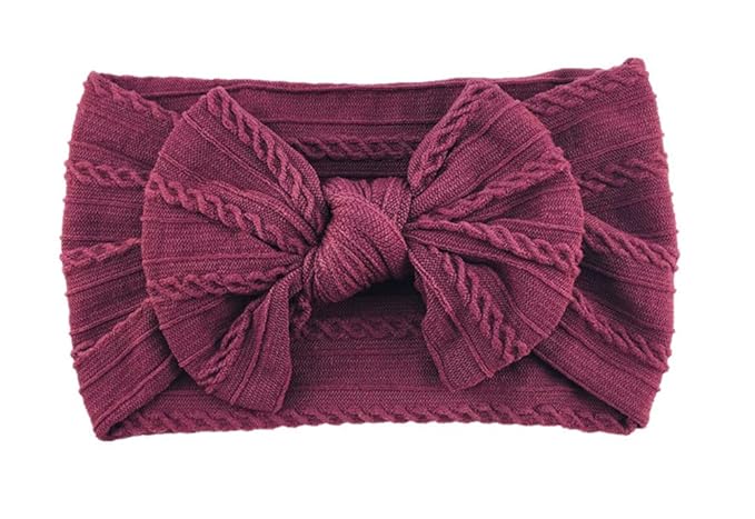 Toptim Baby Girl Bows Nylon Headbands Jacquard Design for Newborn Infant Toddler Little Girls (16-Pack)