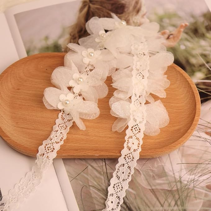 Lace Big Bow Baby Girls Headband Floral Hair Band Toddlers Newborn Infants Christening Baptism Party Hair Accessories for 0-36 Months Elastics Hairband (Style 5)