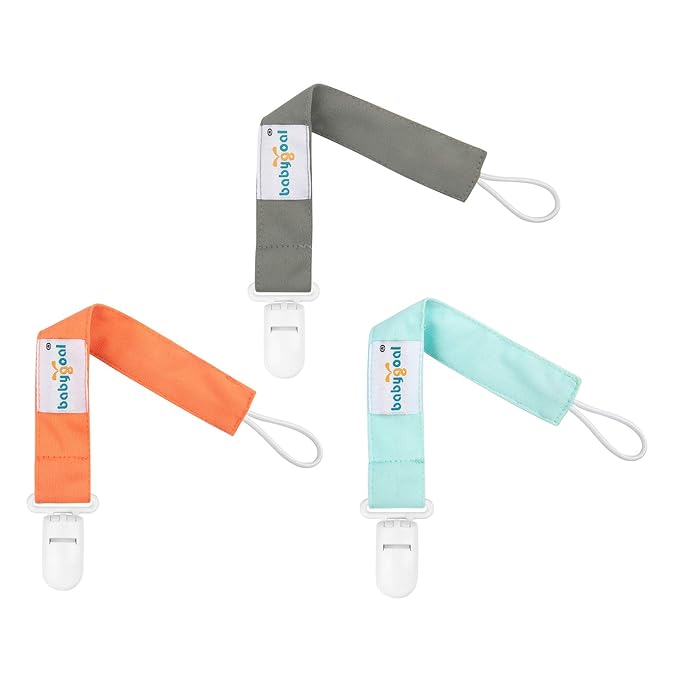 babygoal Neutral Pacifier Clips with 2pcs Pacifier Cases, 6 Pack Binky Paci Holder Leashes Fits for Most Baby Pacifiers and Binkies