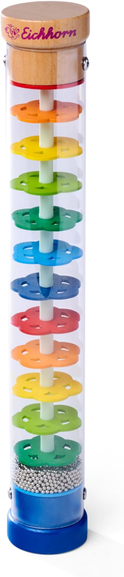 Eichhorn Wooden Rainmaker - Sound and Sensory Toy for Toddlers with Rattle Effect, 32x5 cm, Encourages Auditory and Motor Development, Beech Wood and Plastic, Age 1+