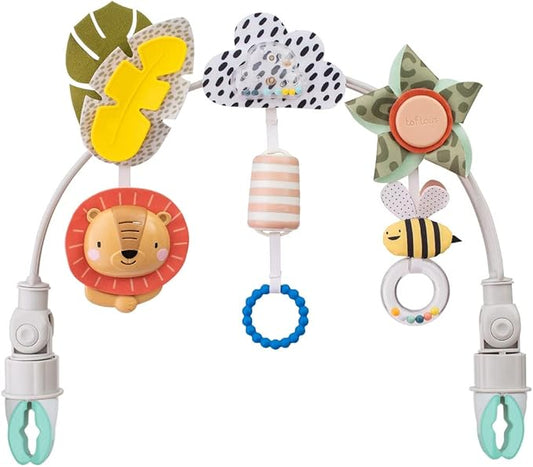 Taf Toys Savannah Adventures Arch with Fascinating Toys, Stimulates Baby’s Senses & Motor Skills Development | Newborn Toys & Baby Toys 3-6 Months | Use on Strollers, Bassinets, Car Seats