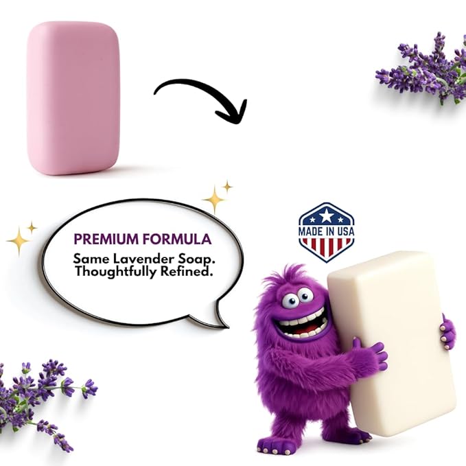 KELEBS Kids Soap Bar, Gentle Lavender Soap, Kids Body Wash Bar, Natural Bar Soap for Kids & Family, with Organic Lavender Oil, Naturally Scented, 7 Bars