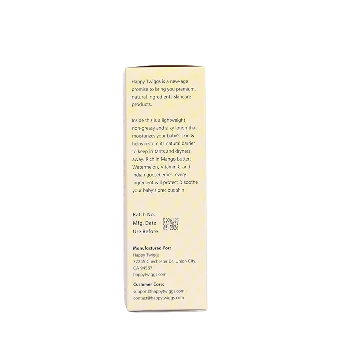 Organic Revitalizing Body Lotion for Newborn, Kids, Adults - Vitamin C & Watermelon Extract for Sensitive Skin, Non-Greasy, Tear-Free, Hydrating & Nourishing Body Lotion - Moisturizes & Protects