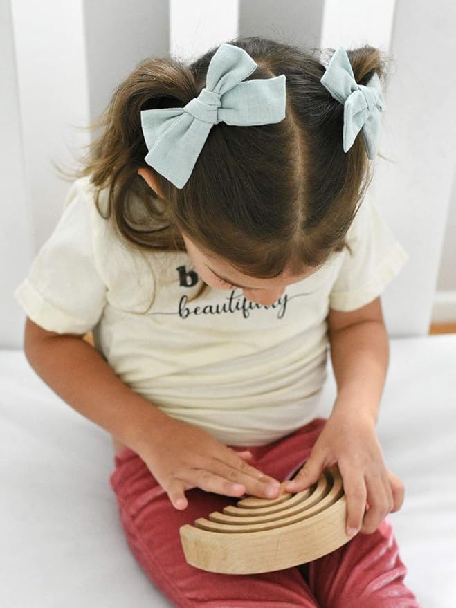 Baby Girl Hair Clips, 12 Pack Large Bows Barrettes Fully Lined Alligator Clip Hair Accessories for Little Girls Toddler Kids Children