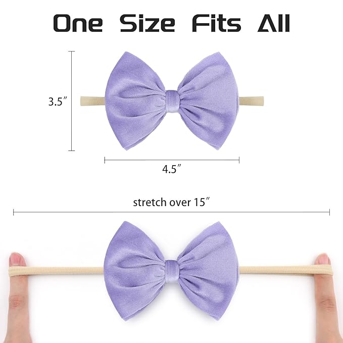 YanJie Velvet Baby Headbands Nylon Baby Girl Bows Soft Handmade Newborn Bows Hair Accessories for Infants Toddlers Child 6 Pack