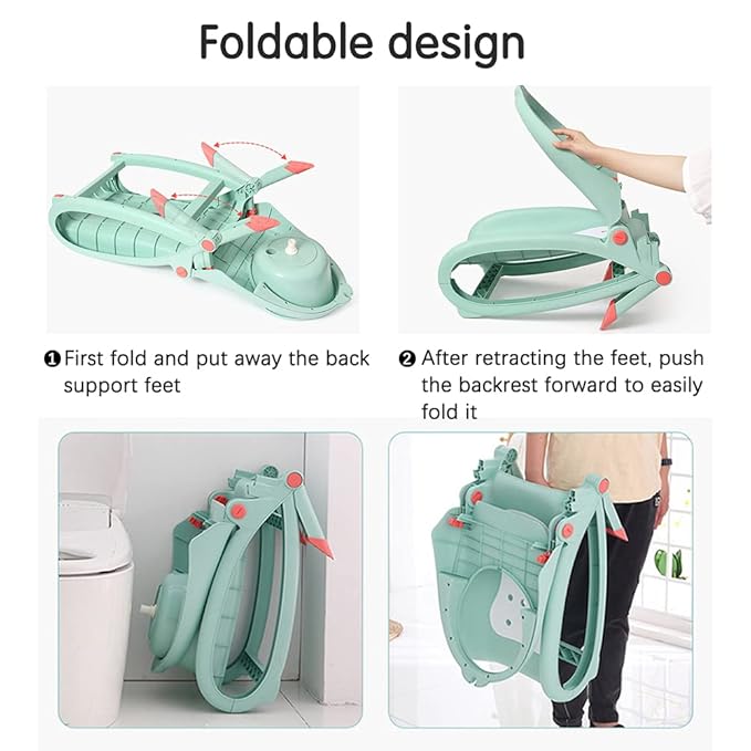 WAYUTO Foldable Baby Shampoo Chair with Shampoo Basin and Head Cushion Waterproof Kids Wash Hair Chair Comfortable Toddler Shampoo Chair Bather Girls Non Slip Kids Hair Washing Bath Seat(Mint Green)