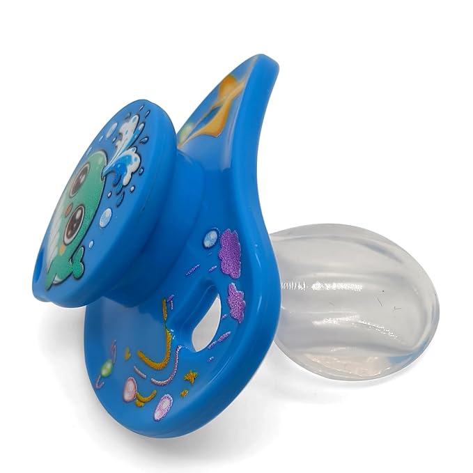 Adult Pacifier and Clip Set - Paci for Anxiety with Case - Whale Soft Silicone Large Nipple for Sleep - Binky for Autism