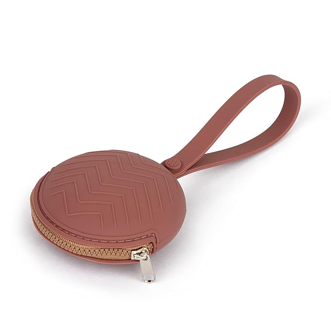 Silicone Pacifier Holder Case | Attaches to Strollers & Diaper Bags | Perfect on The Go Baby Accessory | BPA Free | Dishwasher-Safe (Mauve)