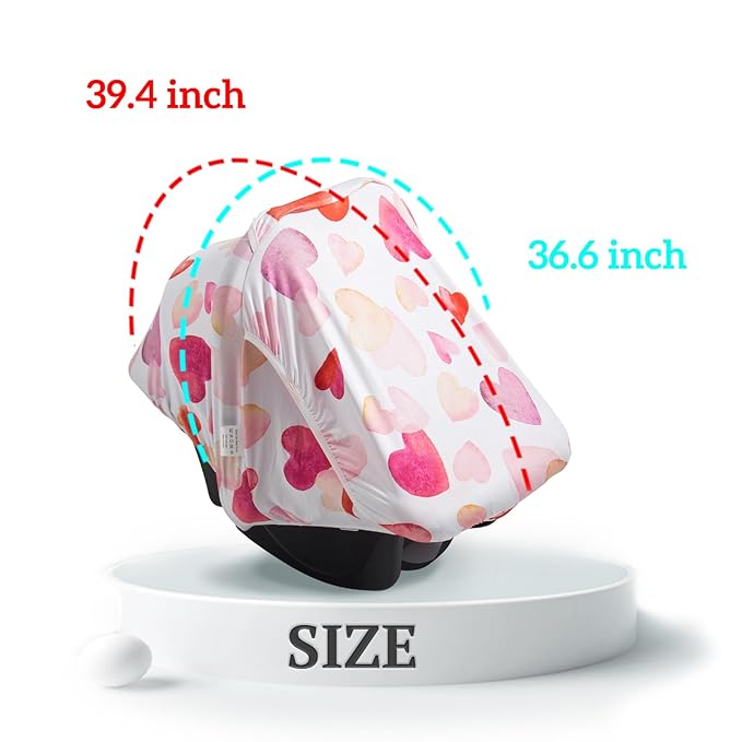 Baby Car Seat Canopy Cover, Breathable Sun Shade, Full Privacy for Newborns & Infants, Universal Fit for Boys & Girls