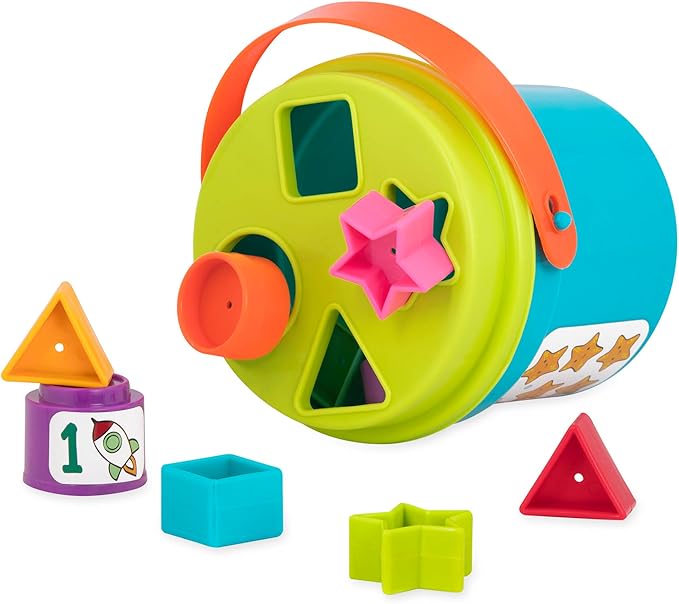 Battat – Nesting Sorter Set – 19 Pieces Stacking Bucket Sort Set – 10 Cups & 8 Shapes – Educational & Dexterity Toys – 18+ Months – Sort & Stack
