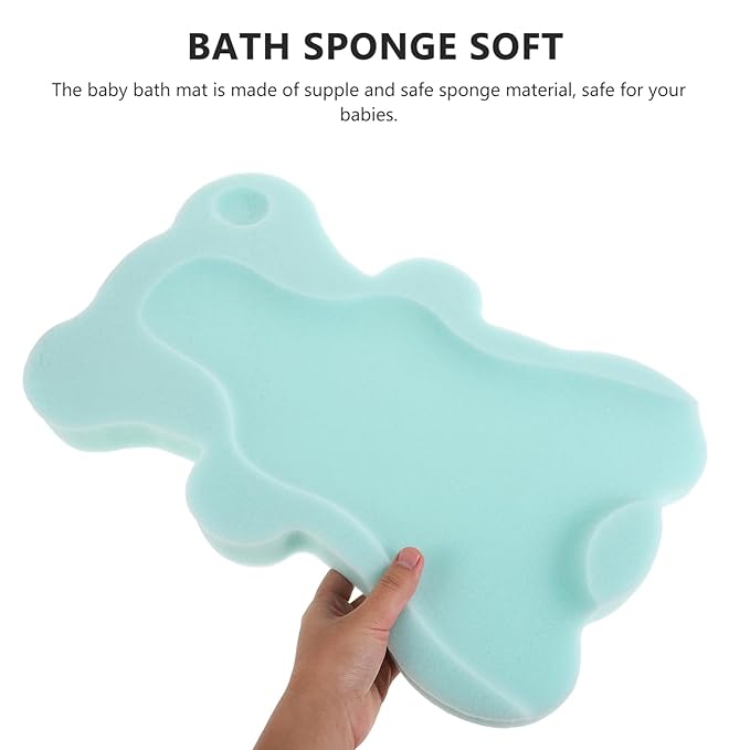 Totority Baby Bath Seat Newborn Bath Sponge Mat Soft Breathable Non Slip Infant Pad for Tub and Sink 19.68X11.81X1.57In Machine Washable Cushion