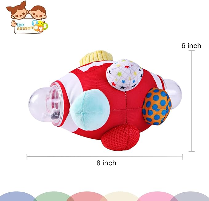 Football Bumpy Ball for Baby Cognitive Developmental, Baby Boys & Girls - Newborn to 36 Months Sensory Football Rattle Toy