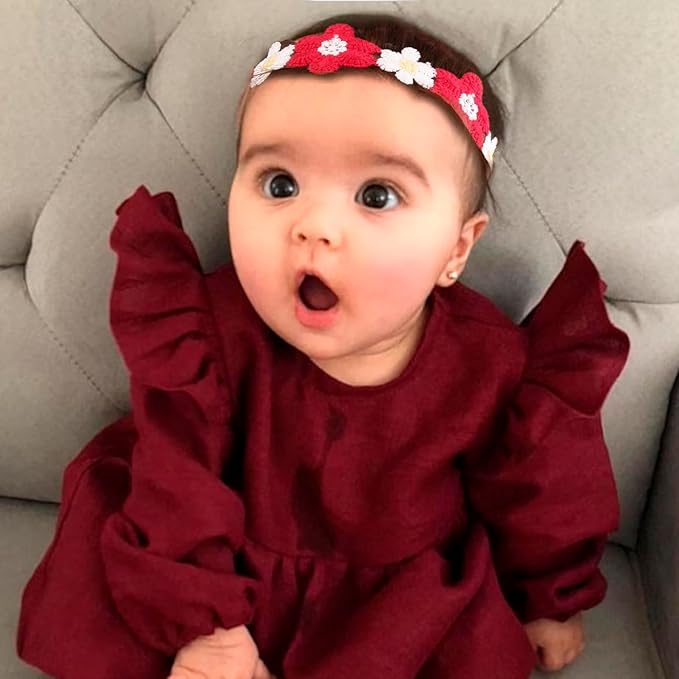 New Model Baby Girl Nylon Headbands Nylon Flower Elastic Hairbands 3pcs Hair Accessories Gift for Newborn Infant Toddlers (BF-XKFD007)