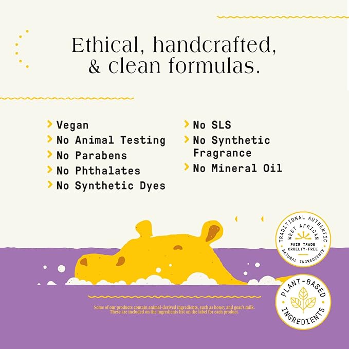Alaffia Bubble Bath for Babies & Kids, Lemon Lavender 2-Pack – Long-Lasting, Moisture-Rich Bubbles with Shea Butter, 32 Fl Oz Ea
