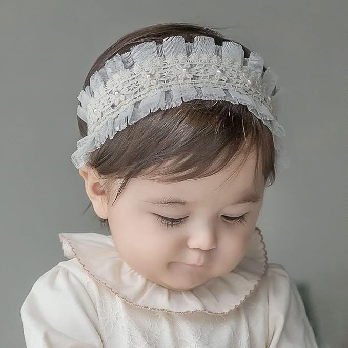 Bethynas Baby Girls Cute Bow-knot Headband Soft Lace Floral Hairbands Newborn Infant Toddlers Kids Hair Accessories (Style 4)
