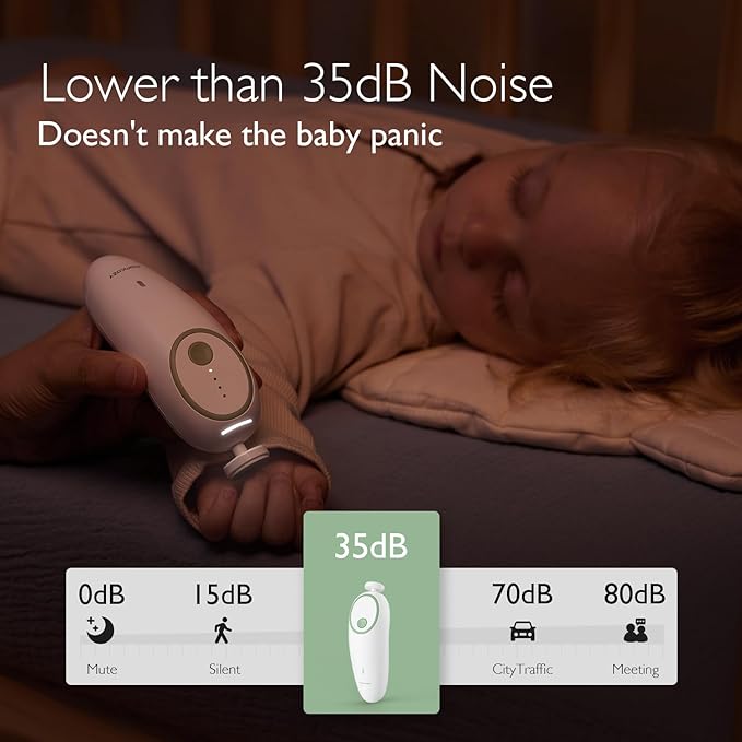 Momcozy Baby Nail File Electric, Gentle Baby Nail Trimmer Electric Rechargable & Momcozy Baby Wipe Warmer, Innovative Spring Design, Large Capacity Wipes Dispenser