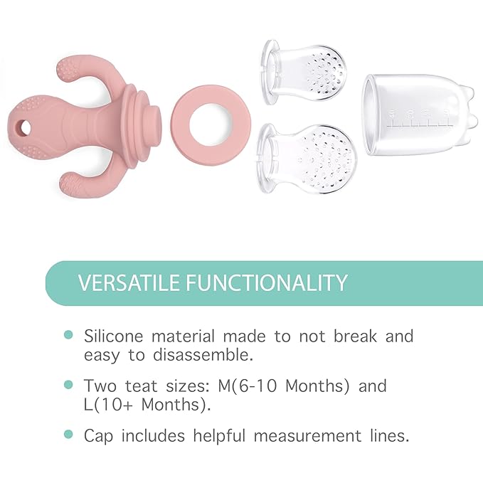 Little Twig Baby Fruit Feeder Pacifier & Teether Set – Silicone Baby Food Feeder with Freezer Tray, BPA Free Teething Toy for Infants, Breast Milk Pops, Fruit & Puree Feeder, Baby Led Weaning Kit