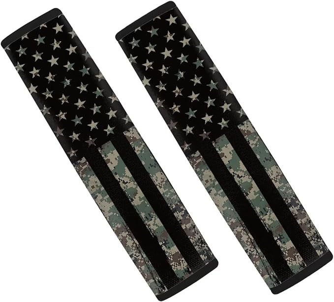 American Flag Car Seat Shoulder Strap Pads Soft Car Seat Shoulder Strap Pads Seatbelt Straps Cover Seat Belt Cover Pad for Kids 2 Pack Seatbelt Cushion