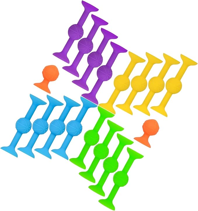 HugOutdoor 18Pcs 4 Colors Suction Cup Kids Bath Sticky Toy Soft Tip Darts Indoor Outdoor Throwing Games