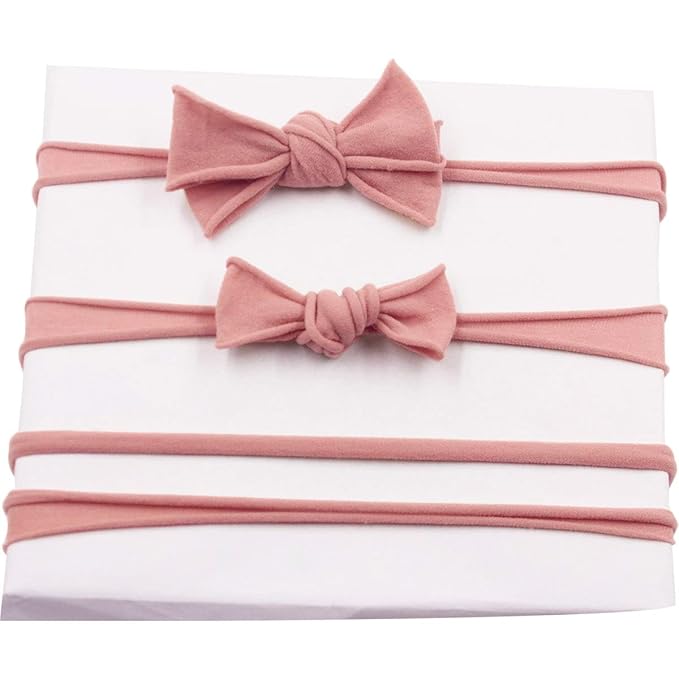 Qearl 60 Pack Soft Stretchy DIY Nylon Headbands Hair Bands Bows DIY Accessory for Newborn Baby Girls