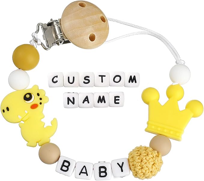 Custom Pacifier Clip with Customized Name Customized Stroller Clip Holder with Name Personalized Pacifier Holder