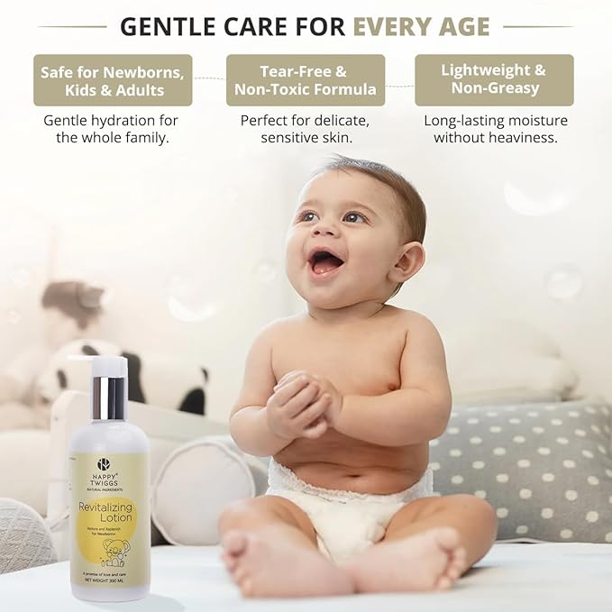 Organic Revitalizing Body Lotion for Newborn, Kids, Adults - Vitamin C & Watermelon Extract for Sensitive Skin, Non-Greasy, Tear-Free, Hydrating & Nourishing Body Lotion - Moisturizes & Protects