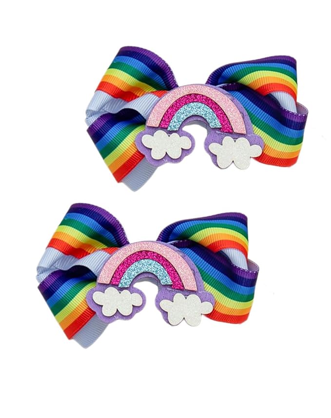 Baby Rainbow Cloud Hair Clips Bow Girls Hair Clips Pin Cloud Hair Bow Rainbow Headwear BBG17 (Hair Clips-F)
