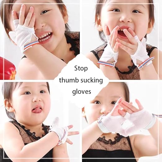 Thumb Sucking Stop for Kids Baby Thumb Sucking Guard Gloves Finger Sucking Stop Guard Anti Thumb Sucking Gloves(M)