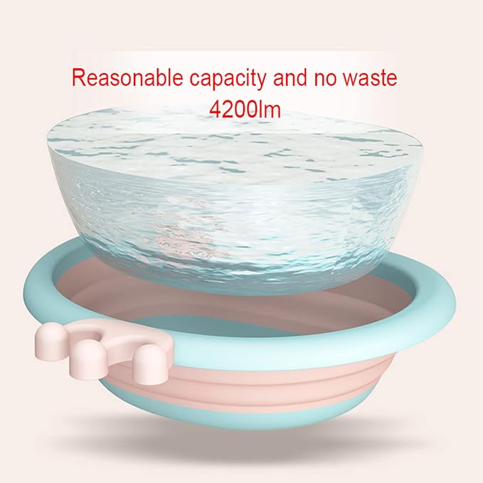 Collapsible Wash Basin for Baby, Multipurpose Portable Baby Wash Basin Washing Up Basin for Home, Kitchen, Outdoor Travelling (Pink+Blue)