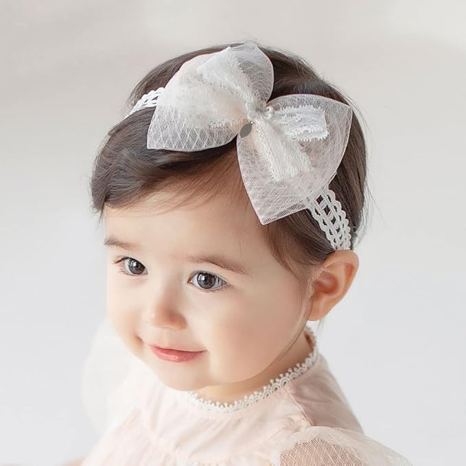 Bethynas Baby Girls Cute Bow-knot Headband Soft Lace Floral Hairbands Newborn Infant Toddlers Kids Hair Accessories (Style 5)