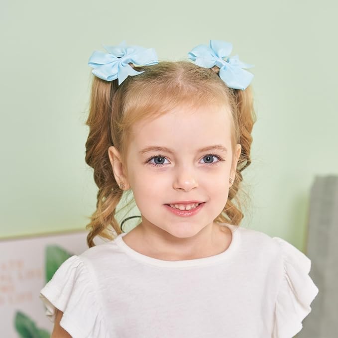 60PCS 3 Inch Hair Bows Grosgrain Ribbon Toddler Hair Accessories with Alligator Clip Bow for Girls Baby Kids Teens In Pairs