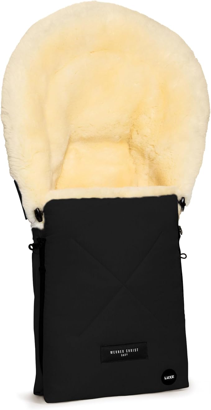 Werner Christ Baby Sheepskin footmuff Oslo Luxe for carrycot - Winter footmuff Made of Medical Fur (from 0 to 6 Months) for carrycot, Infant Carrier, Stroller