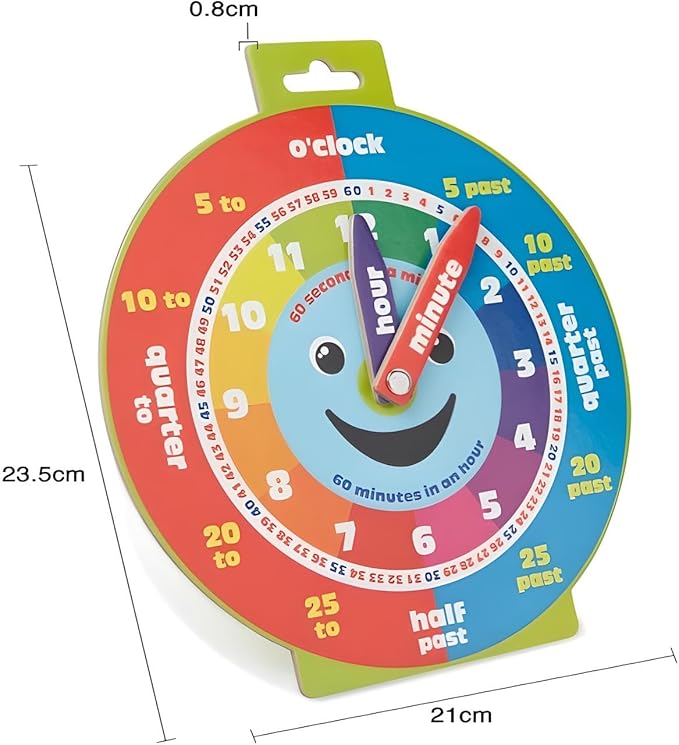 Morgan's Direct Early Learning Education Clock Moveable Hands Smiley Face Magnetic. - Easy to use and to learn for young children as well as durable and portable.