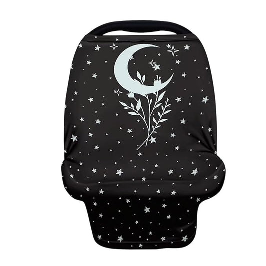 Upetstory Star Moon Breastfeeding Cover Canopies Cover Multi-use Cover Carseat Canopy Stretchy Infant Car Seat Covers Breastfeeding Coverup Shawl for Baby Boys Girls