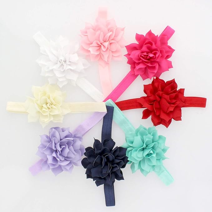 My Lello Petal Flower Headbands Baby - Girls - Toddler Stretchy Elastic Pair