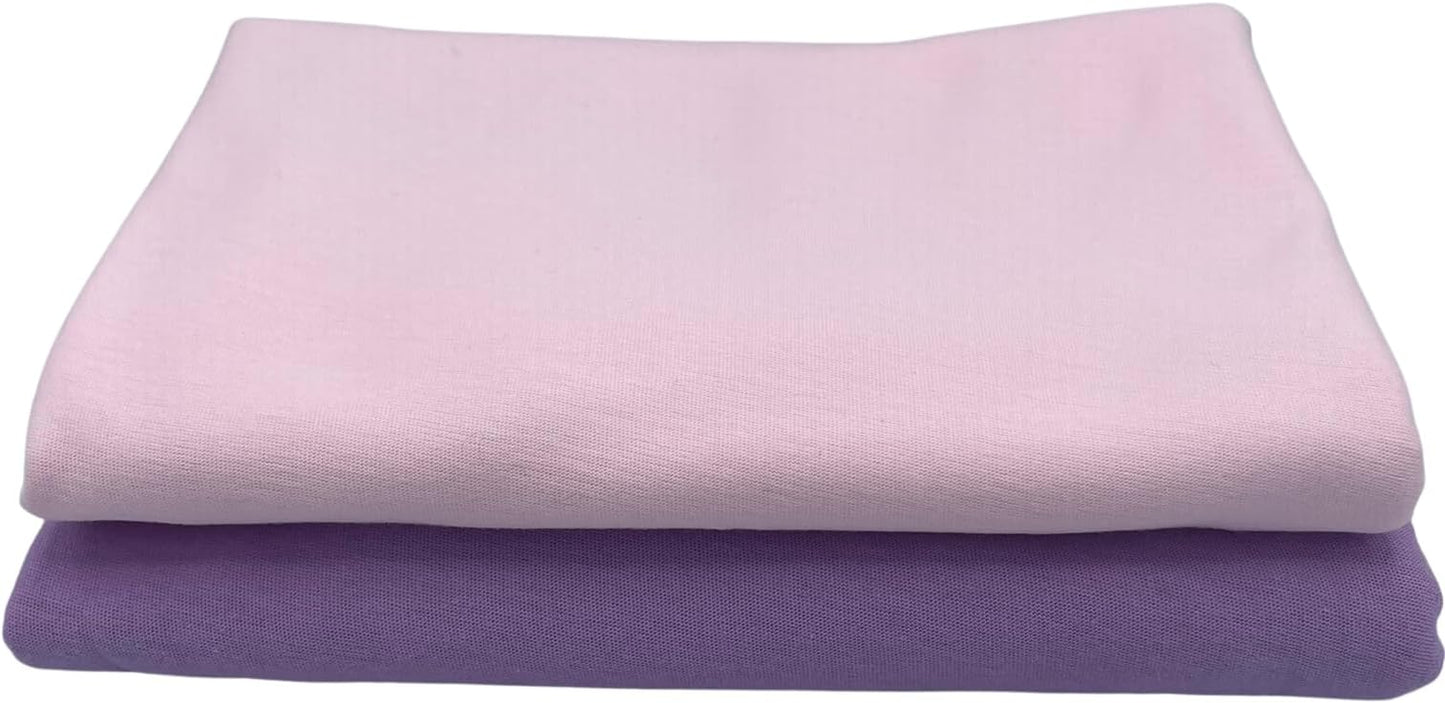 Pack N Play Sheets Fitted 27 x 39, Compatible with Graco Pack N Play or Similar - 100% Jersey Cotton - Soft, Durable & Hypoallergenic, 2-Pack, Pink & Lilac, by SheetWorld, Made in USA