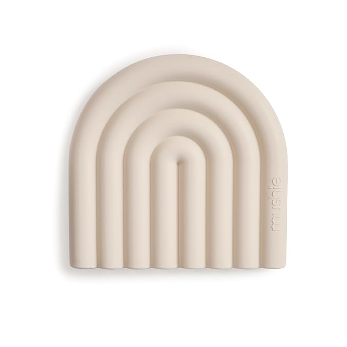 mushie Silicone Baby Teether Toy | Rainbow (Shifting Sand)